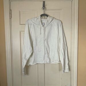 Victoria's Secret PINK summer lounge 100% cotton zip-up hoodie  Size XL Ivory